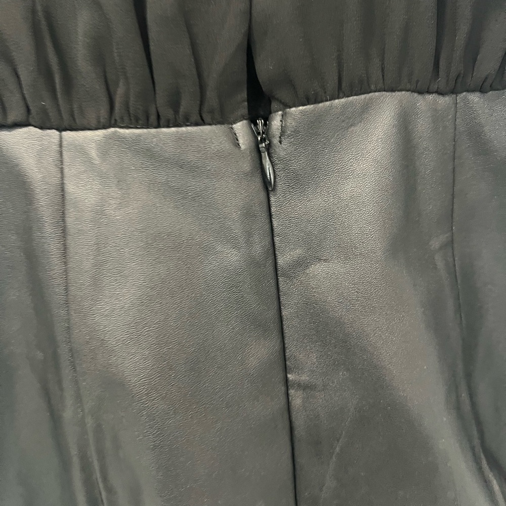 Black Halter Top Leather Skirt Dress - Picture 7 of 7